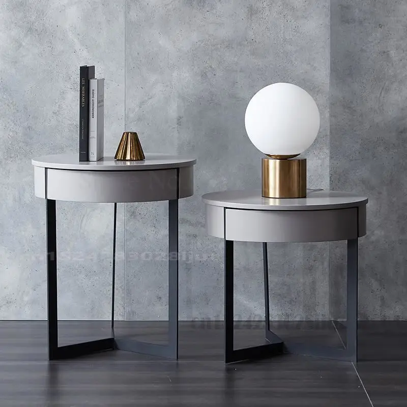 Nordic Light Luxury Bedside Table Iron Art Modern Minimalist Bedroom Furniture Small Apartment Net Red Locker | Мебель