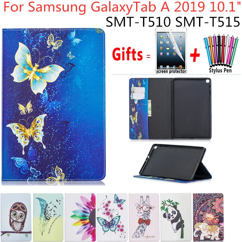 Чехол для Samsung Galaxy Tab A 10 1 2019 T510 T515 искусственная Обложка Модный чехол подставка