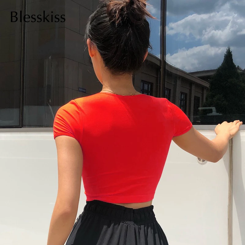 Blesskiss спортивный короткий топ, женская рубашка для йоги, короткий рукав, сексуальный летний топ для фитнеса, спортзала, женские эластичные топы для тренировок, спортивная одежда