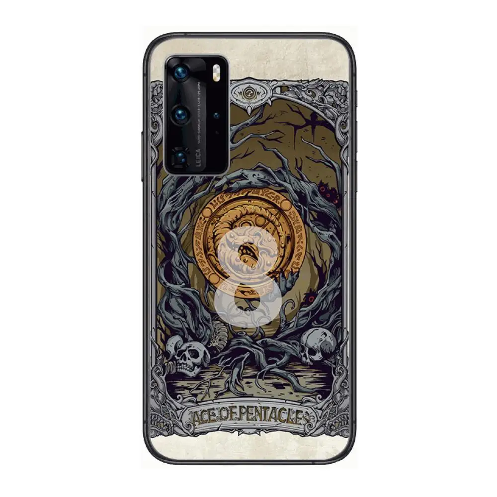 

Tarot Mystery Totem Phone Case For Huawei P 40 30 20 10 9 8 Lite E Pro Plus Black Etui Coque Painting Hoesjes comic fashion