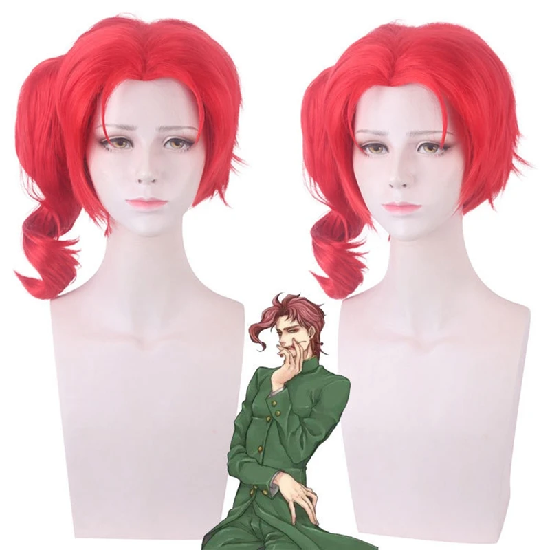 

Jojo's Bizarre Adventure Noriaki Hanakyoin Red Special Style Cosplay 35CM red short hair Synthetic High Temp Fiber Wig