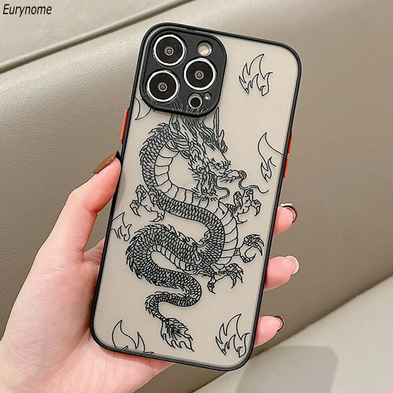 

Dragon Animal Pattern Case For OPPO Realme C20 C21Y GT V13 C12 C21 V11 V13 XT X2 7 8 Pro Transparent Matte Fashion Phone Cover