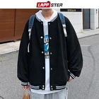 Бейсбольная куртка LAPPSTER Мужская в стиле Харадзюку, уличная одежда, черная куртка-бомбер, японская корейская модная одежда, 2021