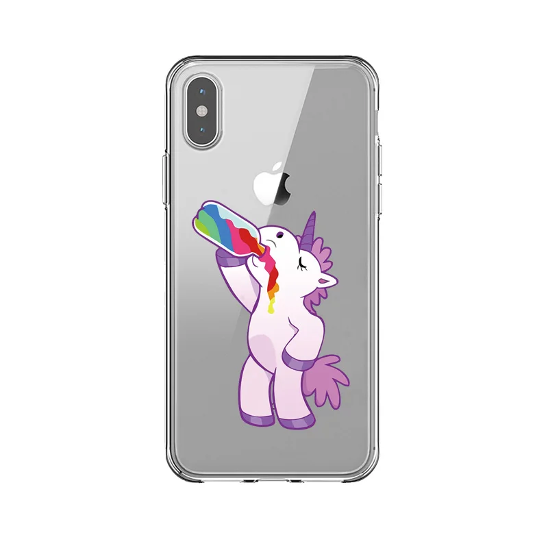 Чехол для Телефона iPhone 5 5s se 6 6s 7 8 Plus чехол силиконовый Единорог Мягкий TPU Fundas X XR XS