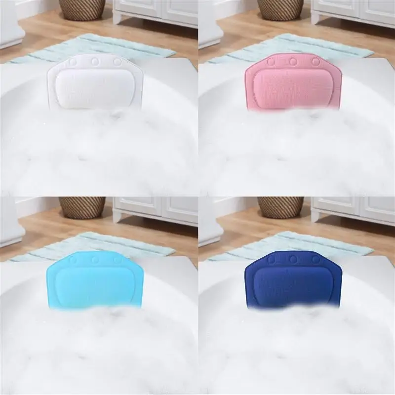 

Bathroom Waterproof Non-slip Comfortable Neck Pillow with Sucker Spa Sponge Cushion Relaxing Cushion for Bathtub Head and Neck