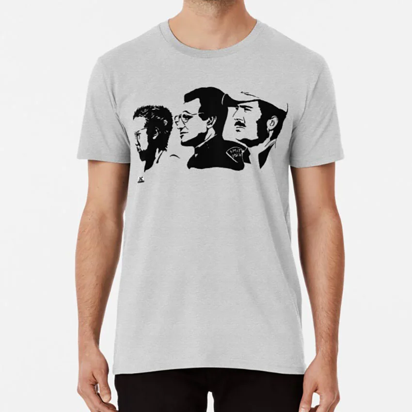 Челюсти футболка челюсти пленка чернила Акула черно-белый художественный