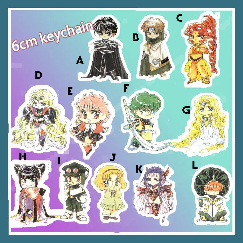 Акриловый брелок для ключей с ремешком аниме волшебный рыцарь Rayearth Shidou Hikaru Umi 6