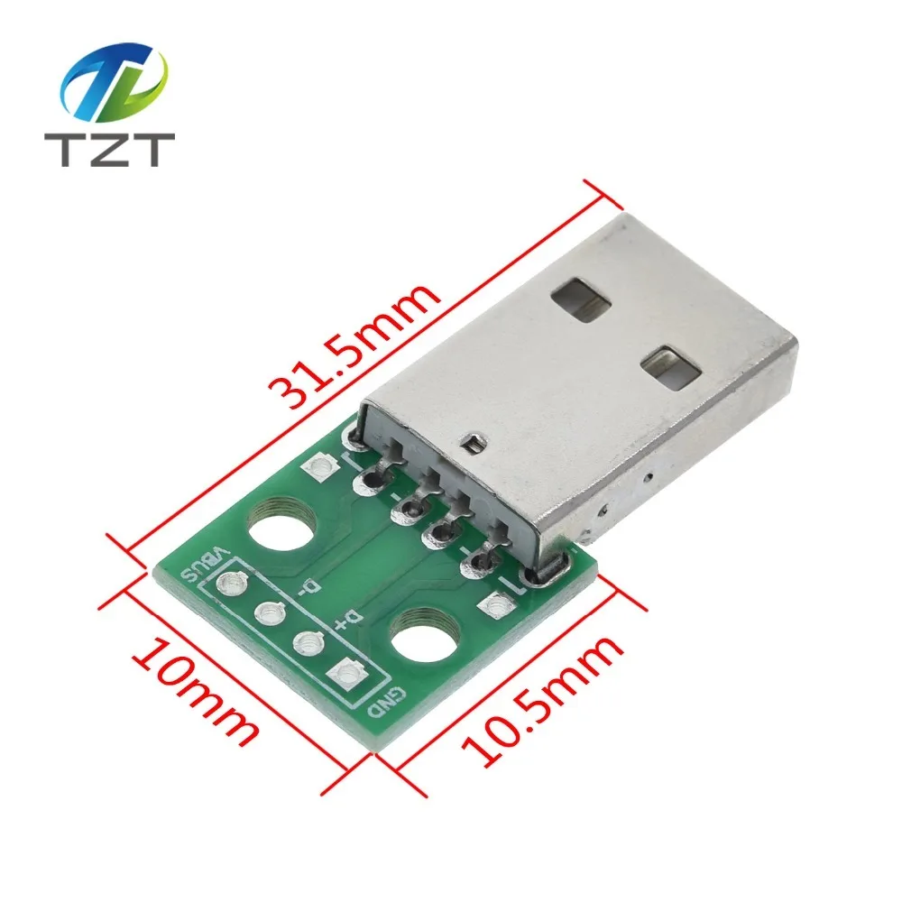 TZT MINI MICRO USB Для DIP адаптера/USB разъем 2,54 мм 5pin Женский Разъем b Тип USB2.0 Женский PCB конвертер USB-01