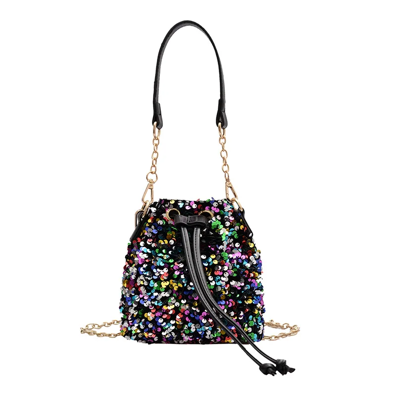 

Purses and Handbags for Women 2021 Sequin String Bucket Hand Bags Tote Ladies Shoulder Bag Girls Crossbody Bags