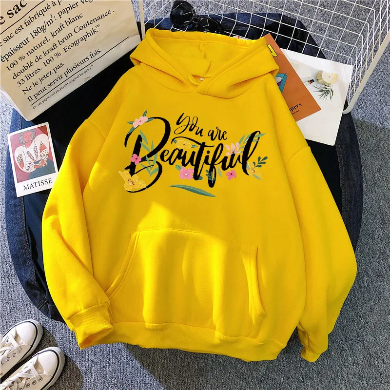 

Fashion Ladies Sweatshirt 2021 Autumn Casual Loose warm Female Hoody Thick Letter Long Sleeve Hoodies Women Streetwear Pullover