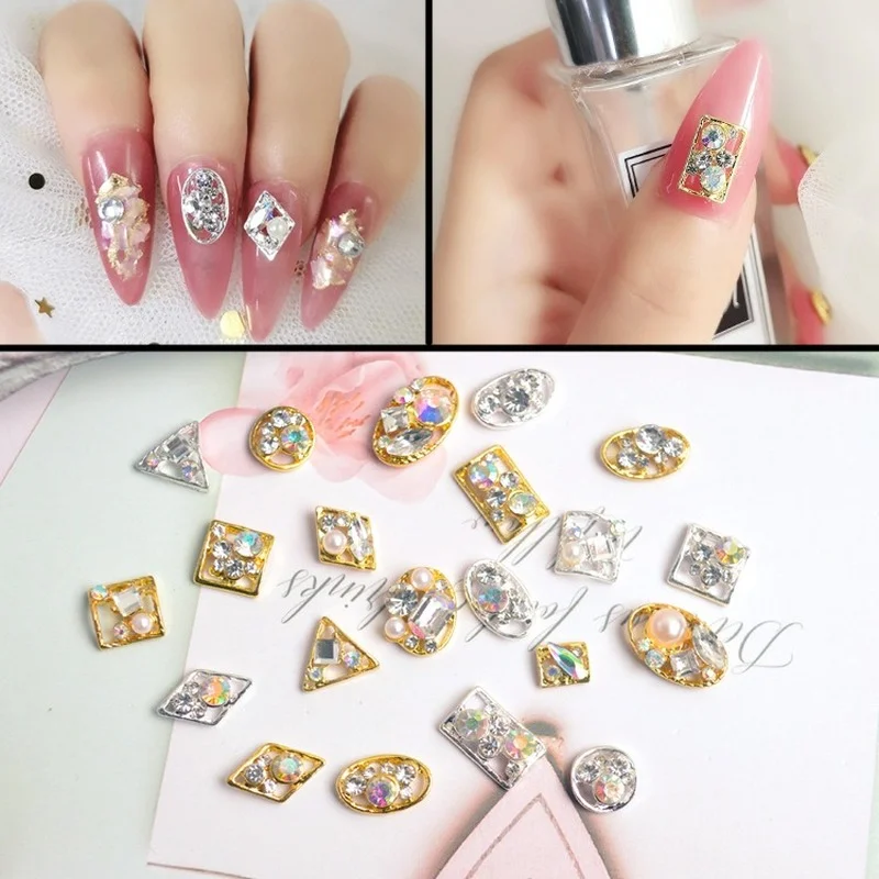

10Pcs Fashion Korean Nail Art Jewelry Strass Crystal Rhinestones For Acrylic Nails Accessories Sparkle Manicure UV Gel Charms