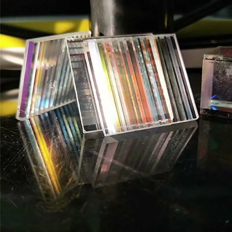

50x45x2mm Rectangle Prism Dichroic Prisma Stained Glass Optical Experiment Instrument Home Decoration Art DIY Design Lentes
