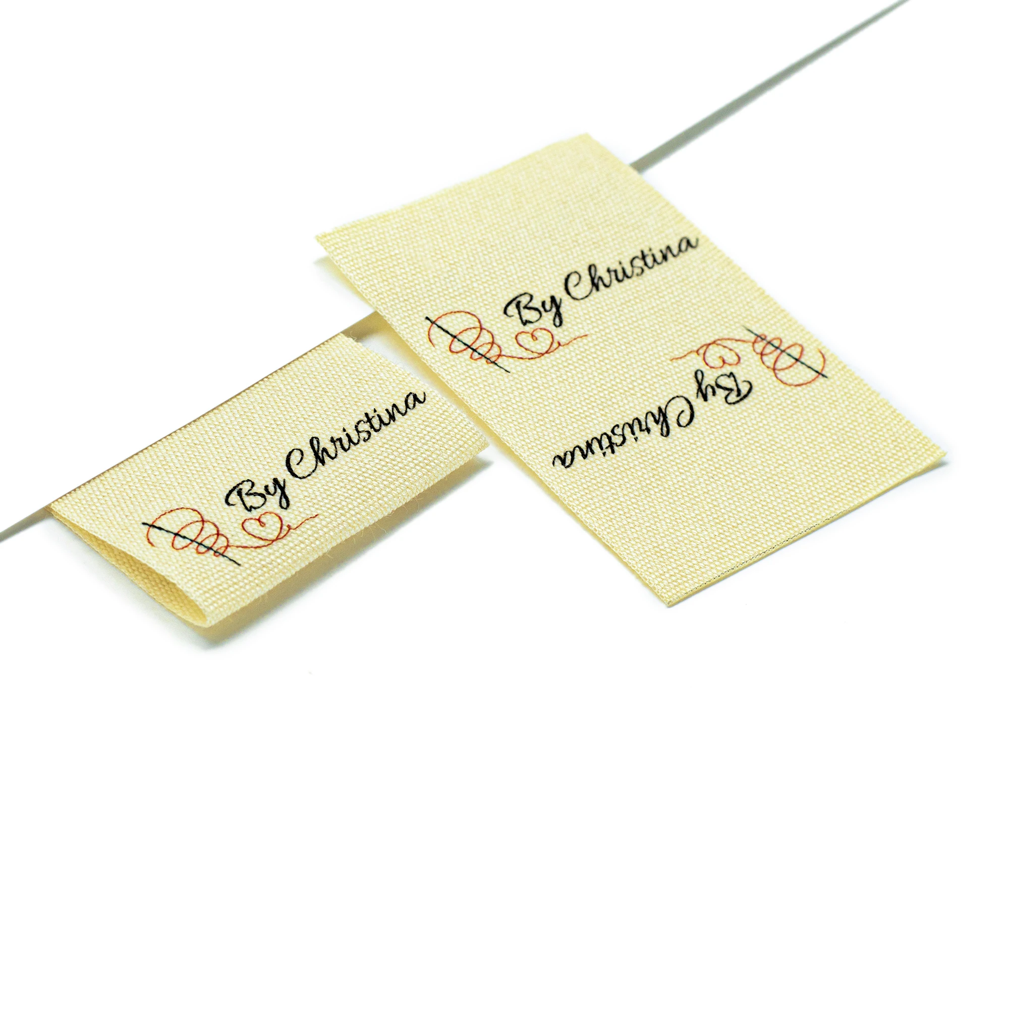 

Custom Clothing Labels - Personalized Brand , Organic Cotton Ribbon Labels , Logo or Text, Beige Sewing Labels (FR138)