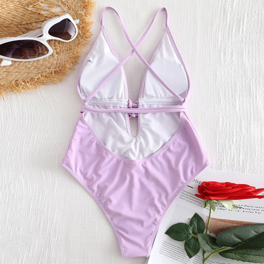 Купальник размера плюс 2020 женский цельный купальный костюм с открытой спиной и