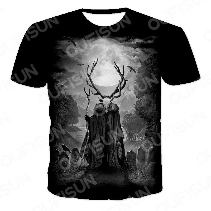 

2021 summer oversized t-shirt men's T-shirt demon killer skull terror fashion T-shirt men's clothing XXS-6XL