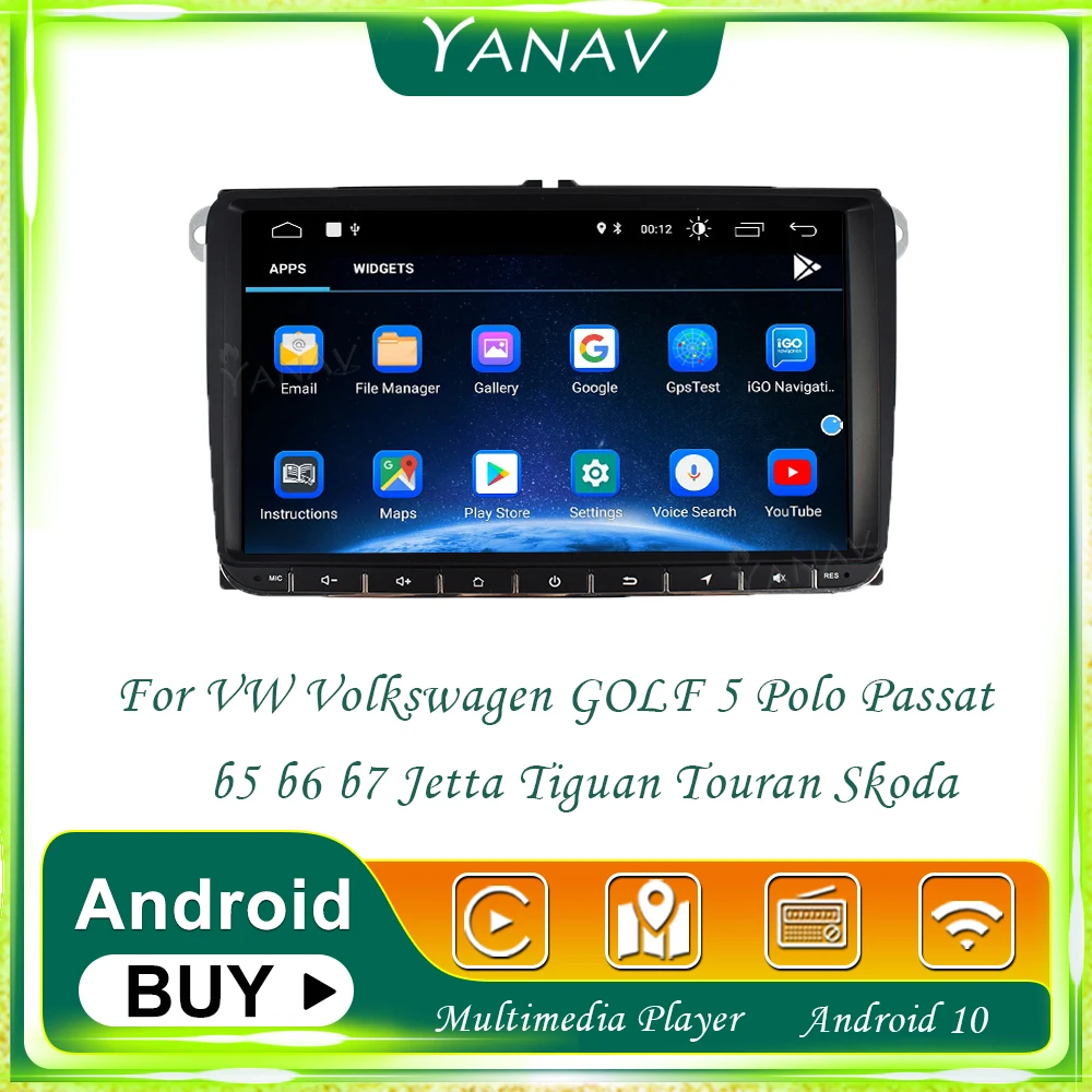 Автомагнитола на Android для VW Volkswagen GOLF 5 Polo Passat b5 b6 b7 Jetta Tiguan Touran Skoda GPS-навигация