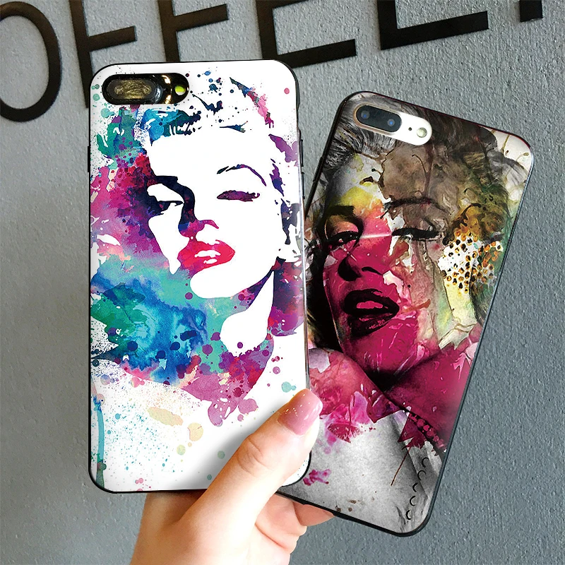 Чехол для iPhone 6 6S plus чехол роскошный черный 5 5S SE 7 8 Plus X XS Max XR Мэрилин Монро |