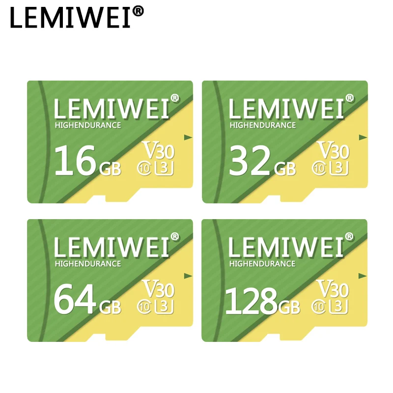 Карта памяти C10 LEMIWEI высокопрочная карта 16 ГБ 32 64 Гб 128 V30 UHS-III TF видеокарта для