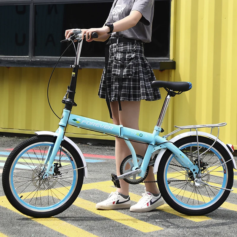 green Single speed Алюминий велосипед горный велосипед из углеродного волокна складной велосипед 20 дюймов Алюминий велосипед Горный Руль для велосипеда, углеродный дорожный горных велосипедов - Цвет: green Single speed