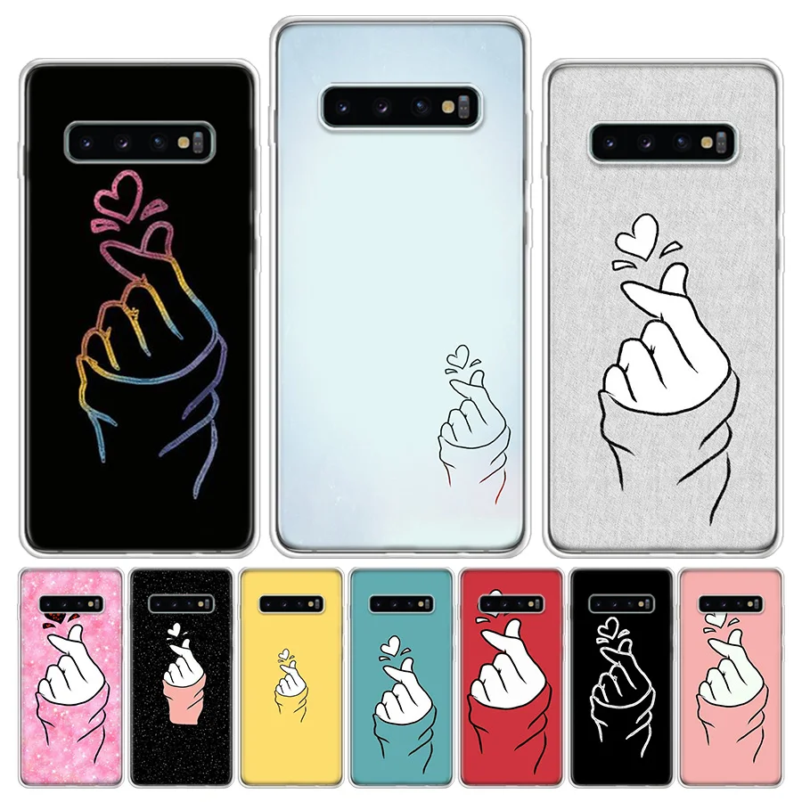 

Black White Love kpop Phone Case For Galaxy S20 FE S7 EDGE S8 S9 S10E Lite Capa Samsung S21 Ultra J4 Plus J6 J8 Cover Shell