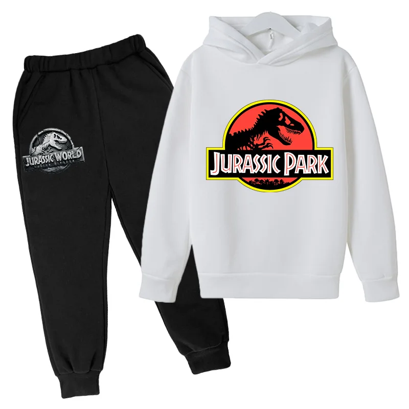 

2021 Dinosaur Print Jurassic Park Hoodie and Pants Boys' Clothes, Children's Tops, Girls' Sportswear Sets, Children's Jackets