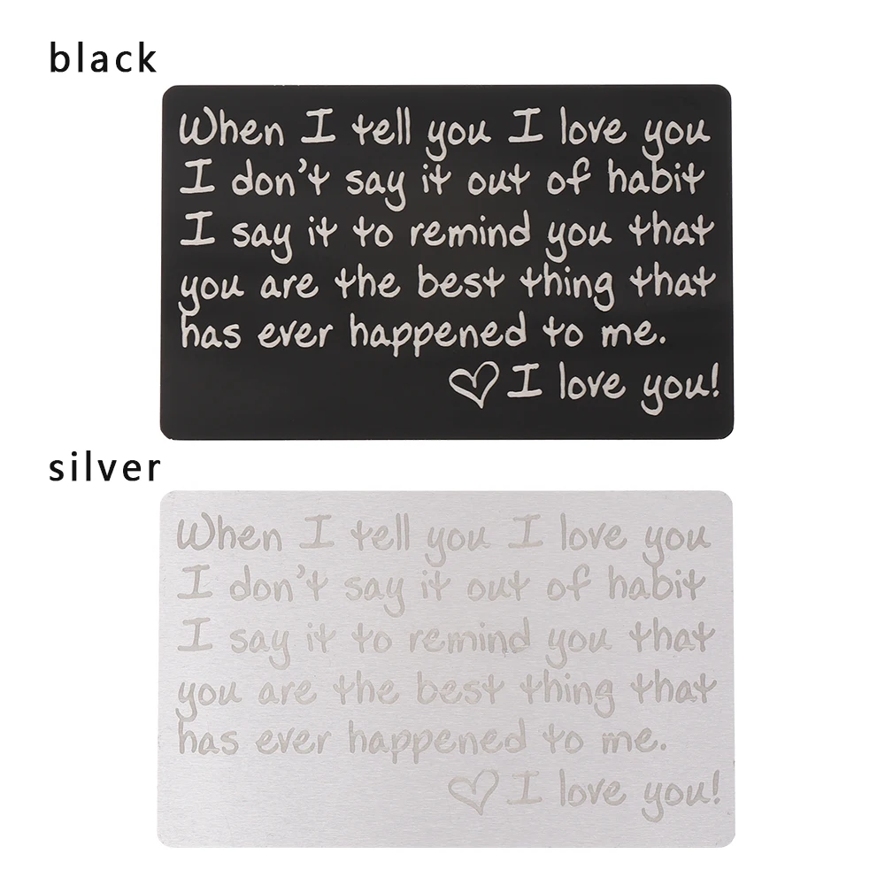 Mini Love Note, кошелек подарки для бойфренда, бумажник для карт, с гравировкой, Перманентная гравировка, юбилейные подарки для мужчин, вечерние сувениры