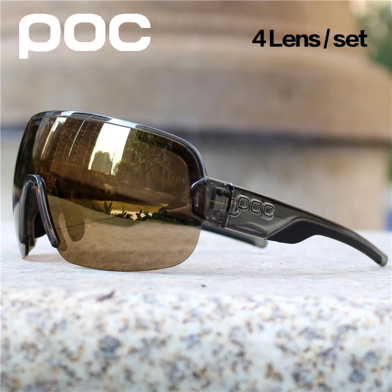 

4 Lens POC Polarized Cycling Sunglasses Sport Road Mtb Mountain Bike Glasses Men women Eyewear Goggles eyeglass Gafas Ciclismo