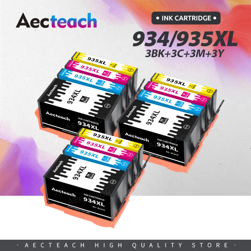 

Aecteach 1-12 PCS Compatible For HP 934 935 XL Ink Cartridge For HP934 Officejet pro 6230 6830 6835 6812 6815 6820 Printer