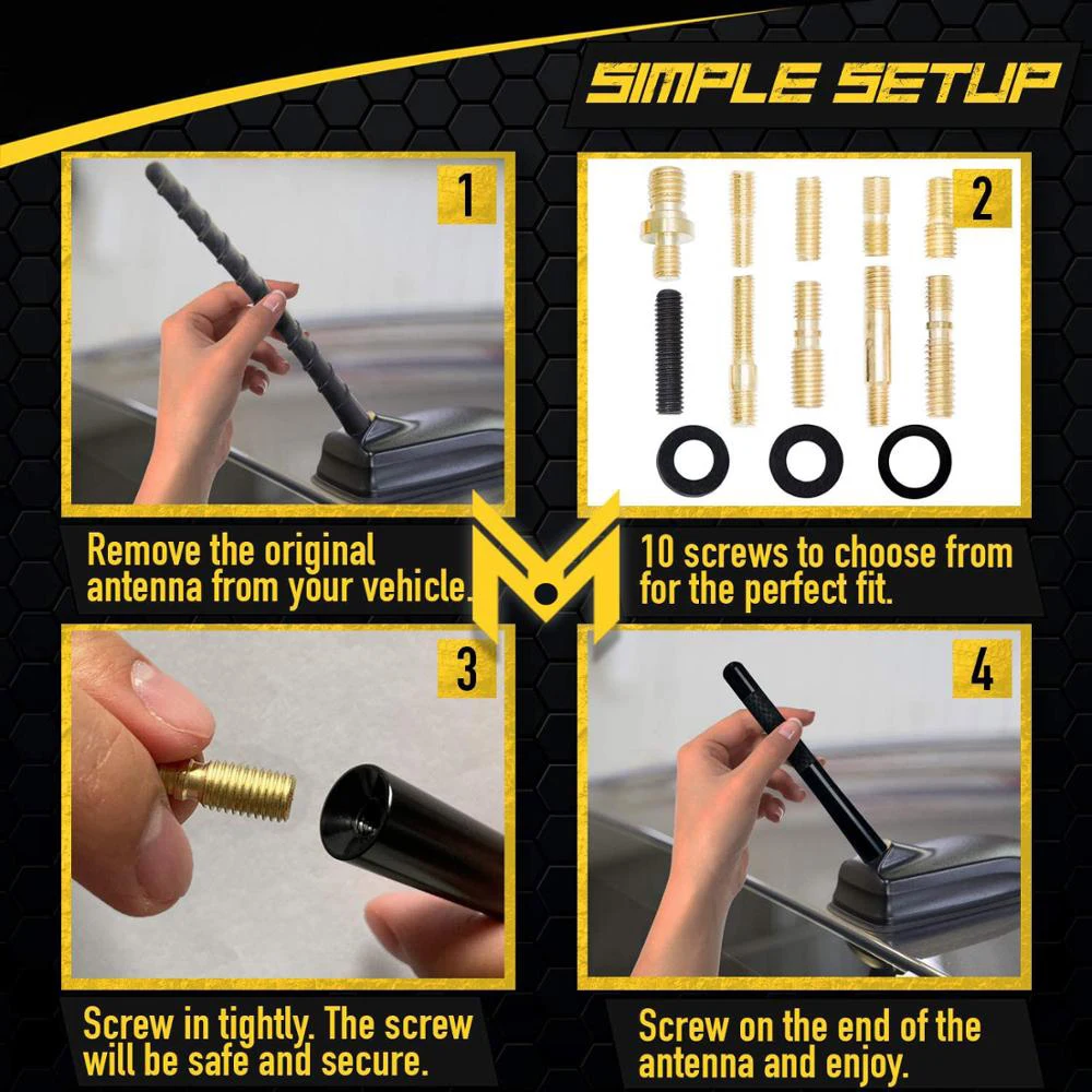 

F-UNION Car Antenna Short Car Roof Radio Aerial Mini Fm Antenna For Jcw R55 R56 R57 R60 F55 F56 Clubman Countryman Accessories