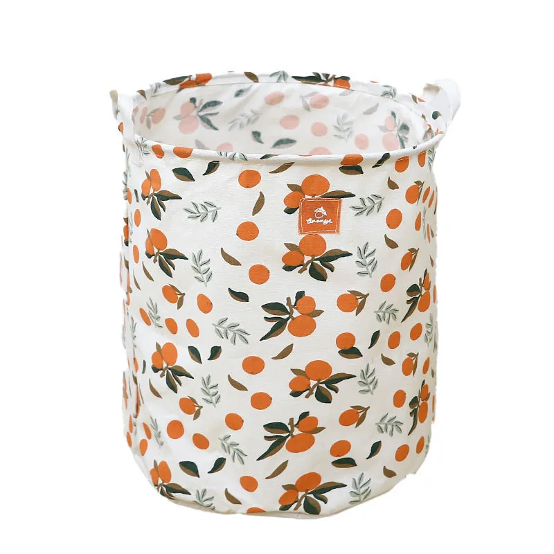 

Fruit pattern Folding Laundry Basket Round Storage Bin Bag Large Hamper Collapsible Clothes Toy Holder Bucket Organizer