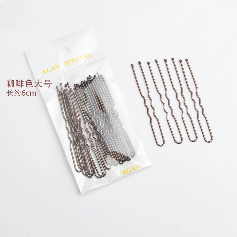 

40pcs U Shaped Hair pin gold brown curl Hairpin Bobby Metal Clip Barrette Women Hair Accessories