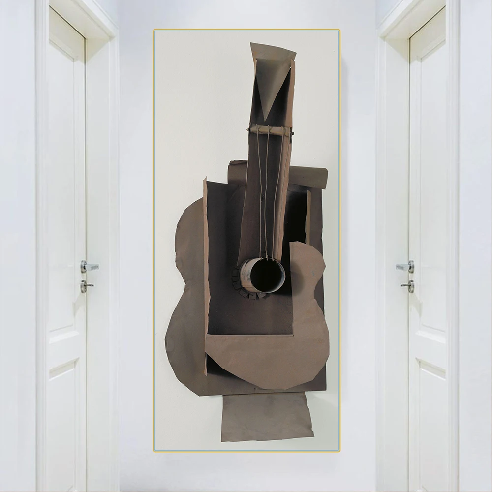 

Citon Pablo Picasso《Guitar 1912》Canvas Art Oil Painting Artwork Poster Picture Modern Wall Decor Home Decoration For Living room