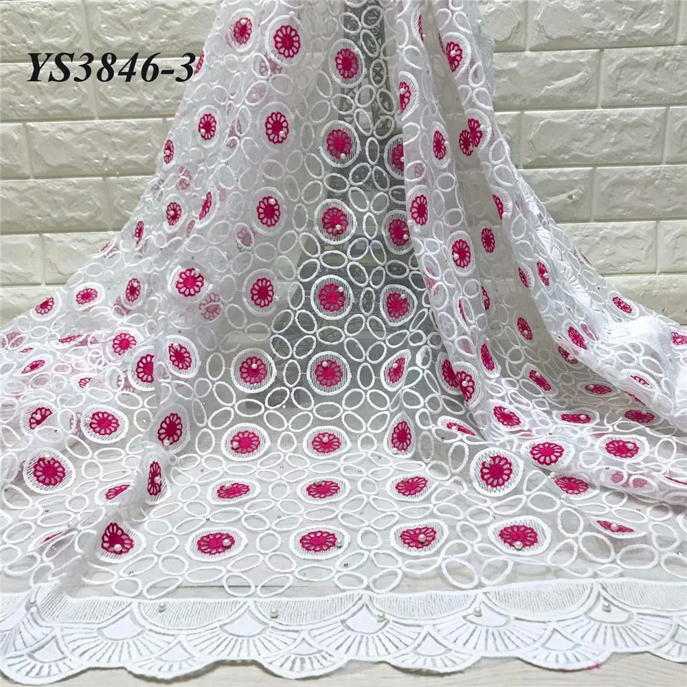 Очень милая розовая африканская мягкая шелковая ткань с вышивкой для вечеринки в