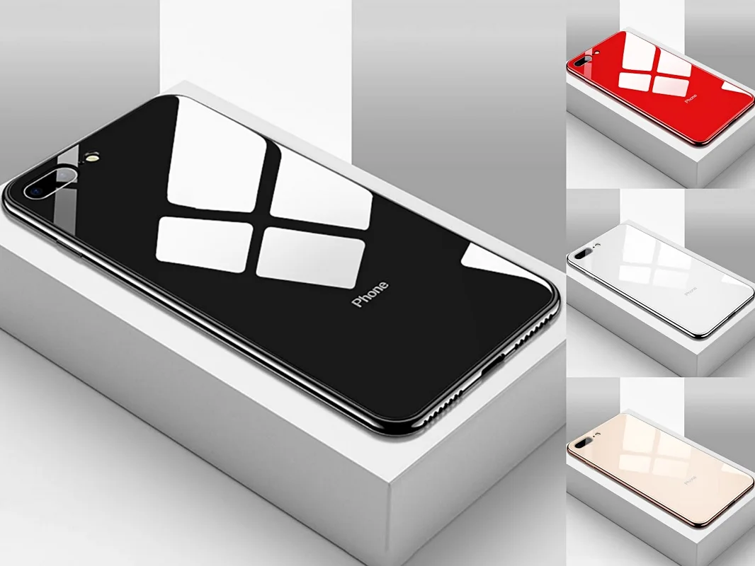 Роскошный чехол из закаленного стекла для Apple iphone 8 6 6s 7 plus задняя крышка X XS XR 11 pro MAX