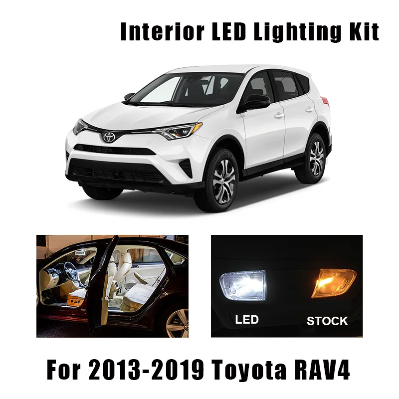10 шт. светодиодные лампы для салона Toyota RAV4 2013-2015 2016 2017 2018 2019 | Автомобили и