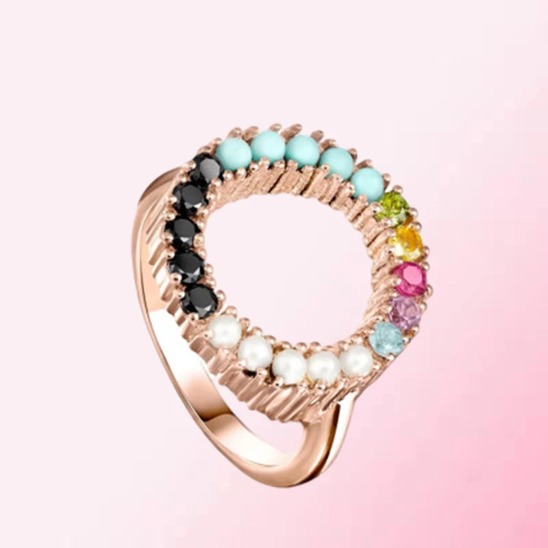 

1:1 Make 925 Sterling Silver Customized Colorful Style Fashion Noble Design Ring