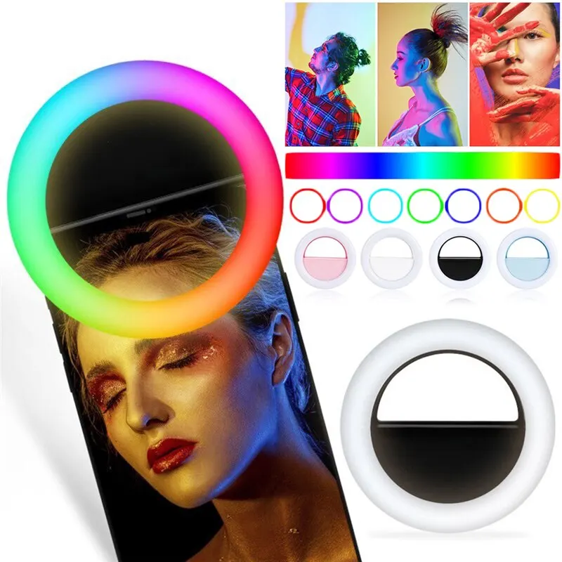 Регулируемый переносной тонизирующий светильник для селфи с RGB-подсветкой