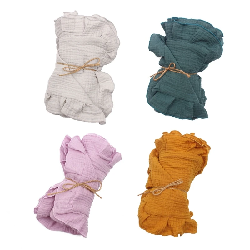 

Baby Receiving Blanket Newborns Cotton Swaddle Wrap Bath Towel Infants Bedding