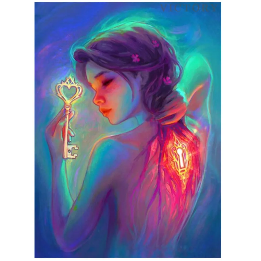 

Full Square/round Drill 5D Diy Diamond Painting Anime Girl 3D Diamond Embroidery Cross Stitch Christmas Home Decor Girls Gift