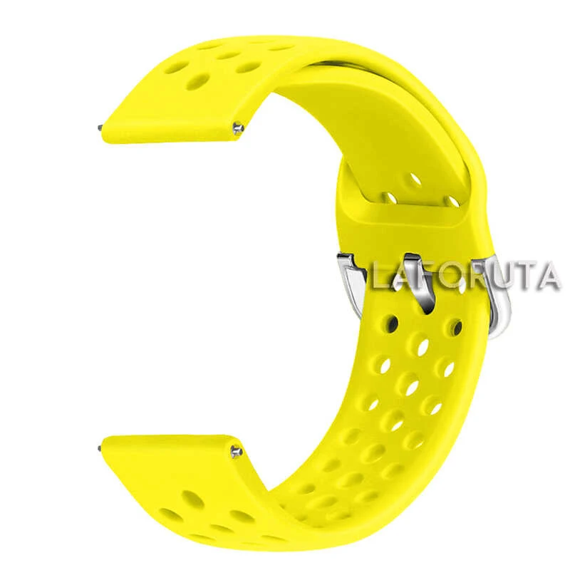 Bright yellow Galaxy Watch Active Band 20 мм силиконовый ремешок для Xiaomi Huami Amazfit GTS samsung Watch 42 мм gear S2 спортивный браслет аксессуары - Цвет ремешка: Bright yellow