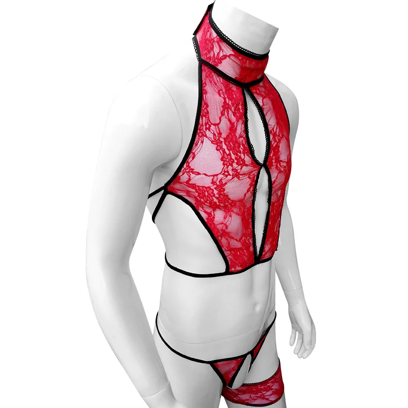 Sissy комбинация Экзотическая одежда прозрачное сексуальное женское белье мужское