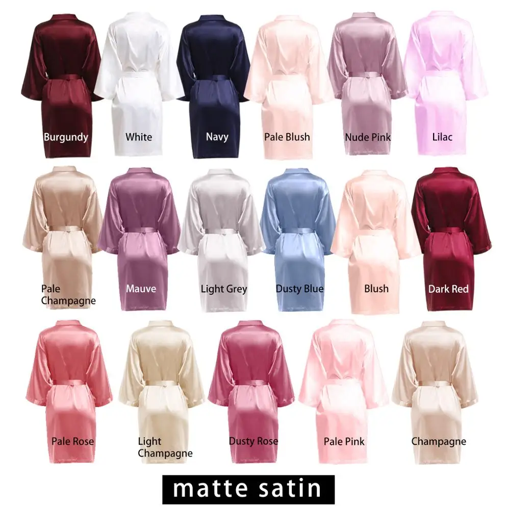 Матовый Атласный халат халаты подружки невесты шелковый для свадебные вечерние