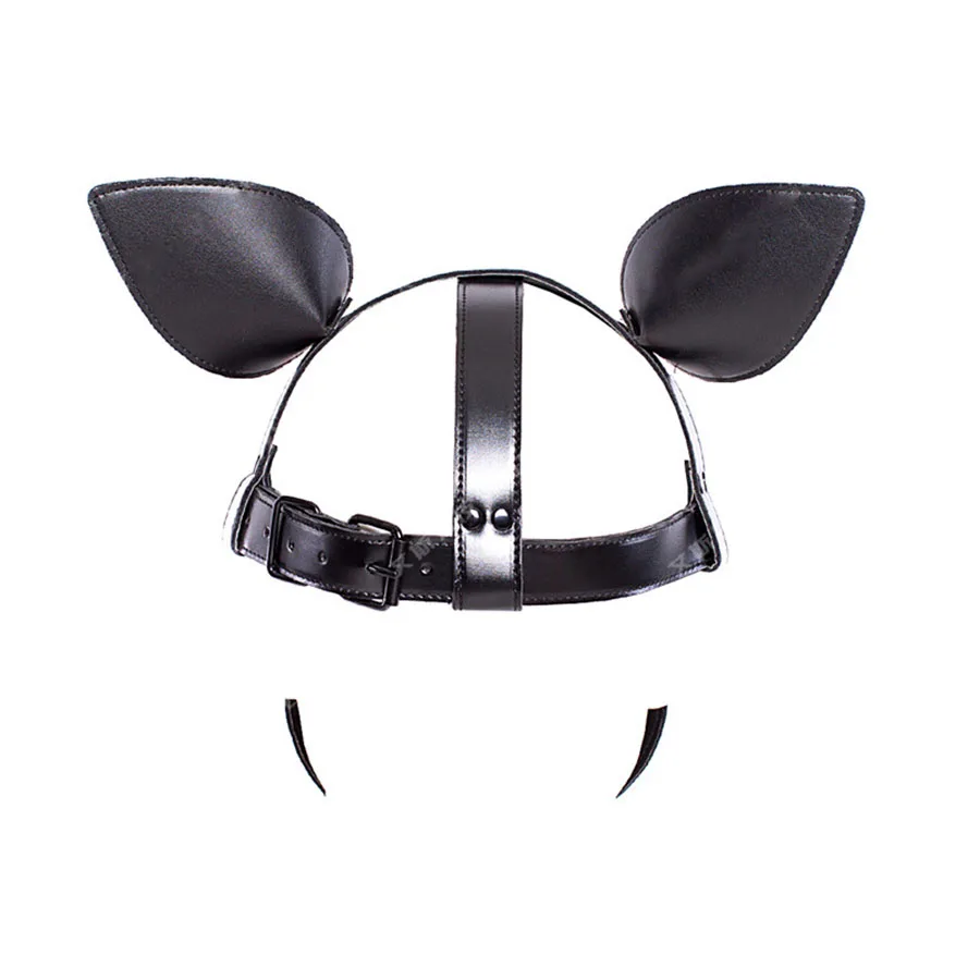 SM Leather Padded Hood Blindfold,Head Harness Mask Gag, BDSM Bondage ,Sex Toys For Couples Accessories