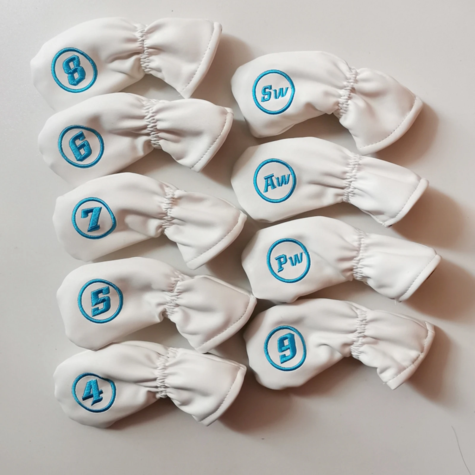 

9pcs/Set PU Iron Head Cover Headcover Set for Etc, Durable & Waterproof
