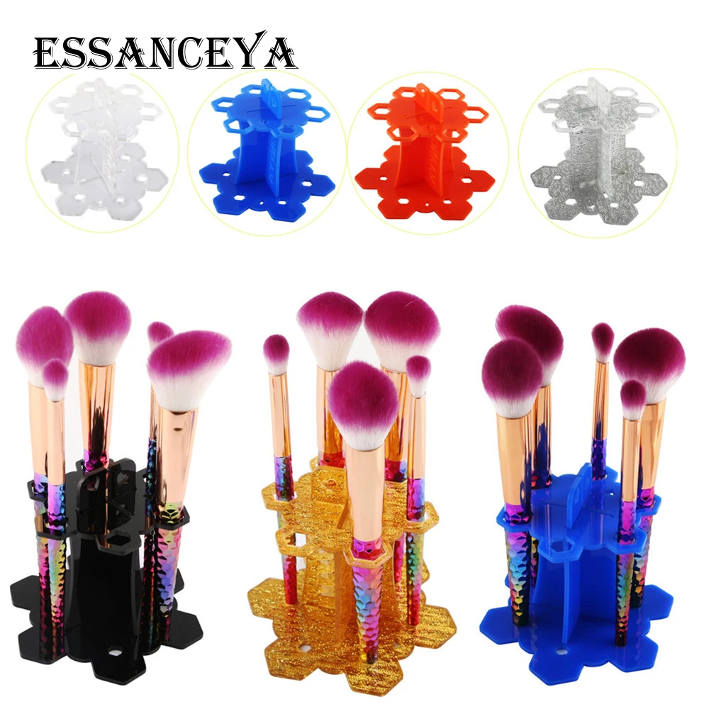 6 отверстий кисти для макияжа акриловый держатель салон Радуга щетка с Сотами