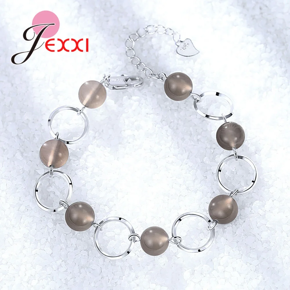 Браслет женский из стерлингового серебра 925 пробы с ониксом и кристаллами |