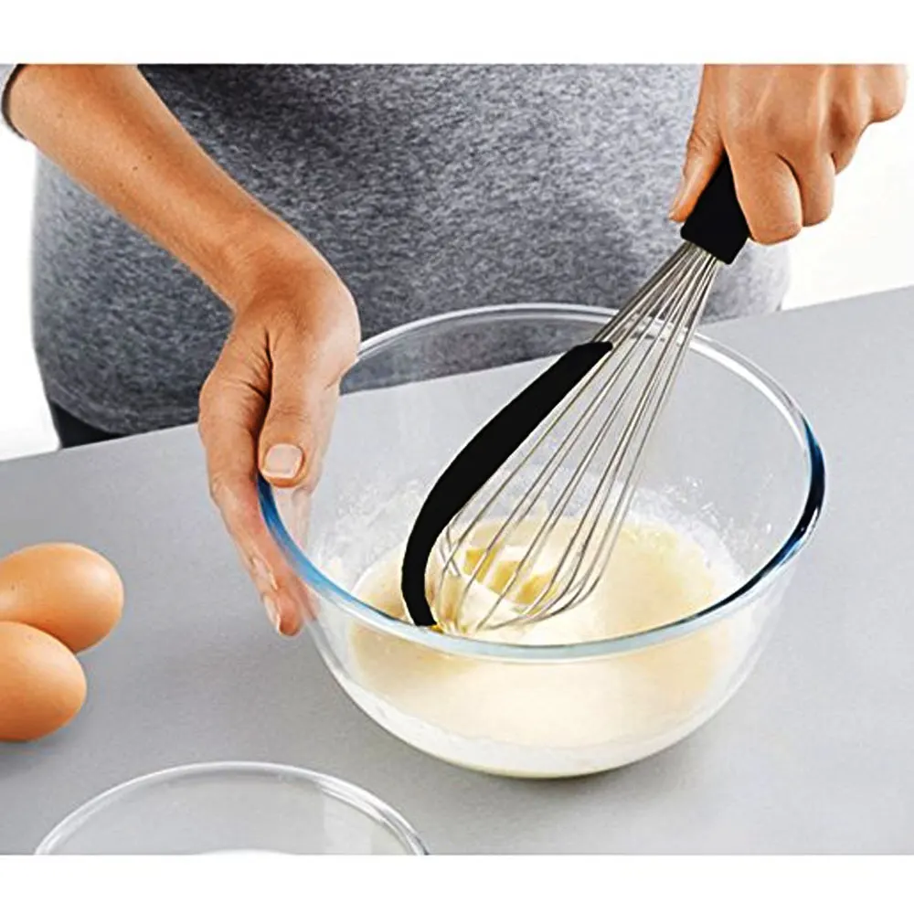 1 шт. венчик из нержавеющей стали яйцо и для молока силиконовые ручки 2 в со