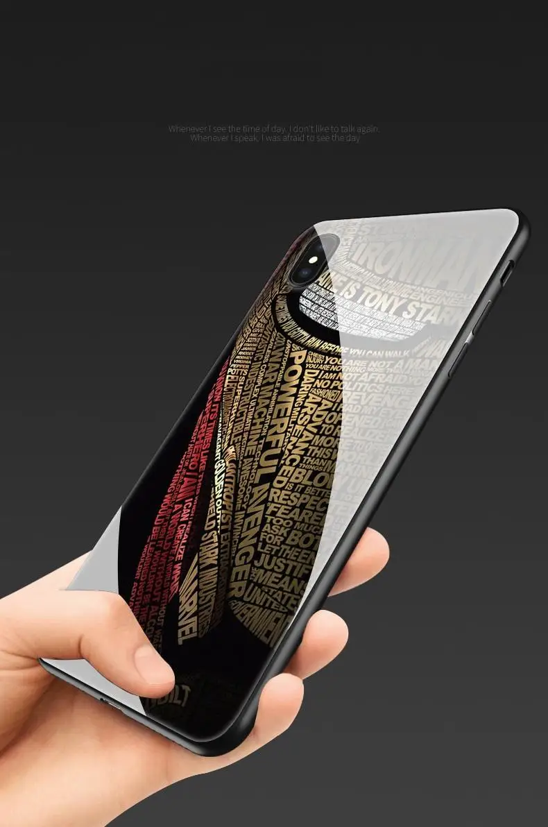 Закаленное стекло Железный человек Мстители чехол для телефона для iphone X XR XS 11 pro Max 7 6 6S 8 plus для samsung S8 S9 S10 Plus note 8 9 bay