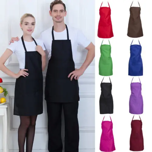 Unisex Apron HOT Adjustable Double Pocket Bib Mens Womens Kitchen Restaurant Chef Classic Cooking | Дом и сад