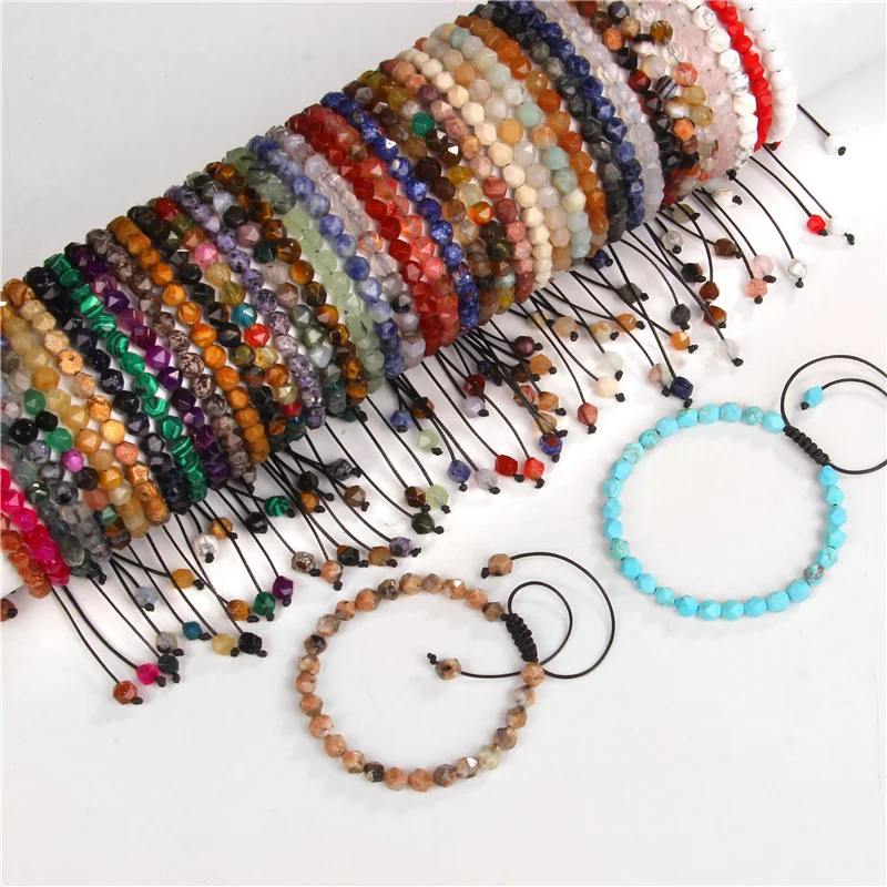 

Handmade 6mm Natural Stone Amazonite Bracelet Faceted Quartz Crytsal Beads Bracelets for Women Men Healing Yoga Bracelet Jewelry